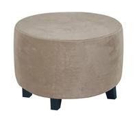 BBDIYCD Round Footstool Cover with Elastic Bottom, Stretch Pouffe Covers, Removable Small Ottoman Stool Seat Cover, Washable Slipcover Furniture Protector for Round Foot Stool,Taupe,M