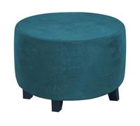 BBDIYCD Stretch Footstool Cover Round, Thick Soft Ottoman Cover with Elastic Bottom, Removable Pouffe Covers, Round Non Slip Pouffe Cover Durability Ottoman Protectors,Green,XL