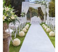 BBDIYCD Wedding Aisle Runners, Weddings Decorations White Aisle Runner for Weddings, 2.3mm Thickness Aisle Floor Carpet Runner, Wedding Aisle Runners for Party Activity Church,1.2x10m/4x33ft