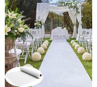 BBDIYCD White Aisle Runner, 2.3mm Thickness White Wedding Carpet Aisle Runner for Wedding Party Church Outdoor Beach Decorations, Outdoor or Indoor,1.2x10m/4x33ft