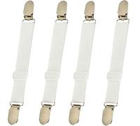 BBDOU Bed Sheet Clips Straps Sheet Holder Mattress Clips, 4 Pcs Adjustable Elastic Bed Sheet Grippers Straps Suspender Fasteners Holder