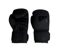 BBE Britania Boxing PU Leather Matte Black Boxing Gloves | Superb for Boxing, Muay Thai, Kickboxing & Martial Arts Training | Ventilated Palm & Supportive Build | 12oz - 14oz - 16oz