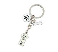 BbearT Cute Dogs Keychain - White, Animal Print, Novelty, Pull On, 1 Piece for Dog Lovers