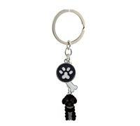 BbearT® Dog Key-ring Keychain,Cute Small Dog Puppy Metal Keychain Keyring Keyfob key tags Car Keyring Bag Charm (Black Poodle)