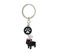 BbearT® Dog Key-ring Keychain,Cute Small Dog Puppy Metal Keychain Keyring Keyfob key tags Car Keyring Bag Charm (Black French Bulldog)
