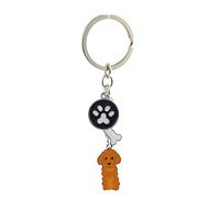 BbearT® Dog Key-ring Keychain,Cute Small Dog Puppy Metal Keychain Keyring Keyfob key tags Car Keyring Bag Charm (Brown Poodle)
