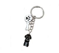 BbearT® Dog Tag Dog Key-ring Keychain,Cute Small Dog Puppy ID Tags Metal Dog Keychain Keyring Keyfob Key Tags Car Keyring Bag Charm Birthday (Black Poodle)