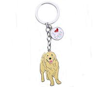 BbearT® Dog Tag Dog Key-ring Keychain,Cute Small Dog Puppy ID Tags Metal Dog Keychain Keyring Keyfob Key Tags Car Keyring Bag Charm Birthday (Golden Retriever 2#)