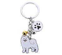 BbearT® Dog Tag Key-ring Keychain,Small Puppy ID Tags Metal Keychain Keyring Keyfob Key Tags Car Keyring Bag Charm Birthday (Samoyed)