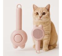 BBELLE CO Self-Cleaning Slicker Brush for Dogs & Cats - Skin-Friendly Grooming & Deshedding Tool for Shedding Pets, Durable Pet Accessories, Easy to Use, Blue. (PINK)