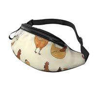 BBEXJIGY A Brood of Chickens Print Multifunctional Waist Pack -Your Good Companion for Hiking, Traveling Running, Black, One Size