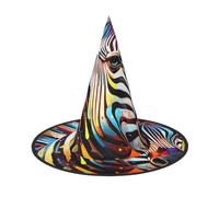 BBEXJIGY Abstract Animal Zebra Print Oxford Cloth Halloween Witch Hat - Collapsible, for Halloween/Carnival/Role-Playing