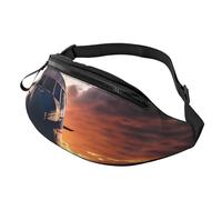 BBEXJIGY Aircraft Plane at Sunset Print Multifunctional Waist Pack -Your Good Companion for Hiking, Traveling Running, Black, One Size