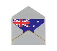 BBEXJIGY Australian flag Print Horizontal Gold-Edged Pearl Greeting Card w/Envelope-Holiday,Birthday,Anniversary,Party
