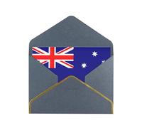 BBEXJIGY Australian flag Print Horizontal Gold-Edged Pearl Greeting Card w/Envelope-Holiday,Birthday,Anniversary,Party