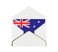BBEXJIGY Australian flag Print Horizontal Gold-Edged Pearl Greeting Card w/Envelope-Holiday,Birthday,Anniversary,Party