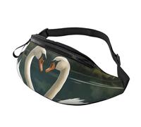 BBEXJIGY Beautiful White Swans on The Lake Print Multifunctional Waist Pack -Your Good Companion for Hiking, Traveling Running, Black, One Size