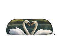 BBEXJIGY Beautiful White Swans on The Lake Print Stylish Mini Storage Bag for Eyebrow Pencils and Tiny Essentials, Silver, One Size