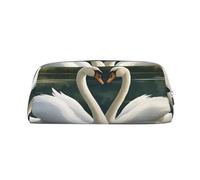 BBEXJIGY beautiful white swans print on the lake versatile storage bag storage bag makeup bag travel office small items organizer pouch, metallic silver, One Size