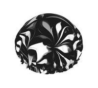 BBEXJIGY Black and white patterns Print Double Layer Shower Cap Reusable Shower Caps for Women Men