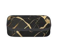 BBEXJIGY Black Marble Texture Gold Print Large - Capacity Cosmetic Makeup Organizer Bag: Designed for Eyebrow Pencils, Black, One Size