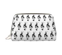 BBEXJIGY Black Smoke Music Print Leather Travel Toiletry Bag for Women Toiletries Cosmetic Bag Makeup Bag