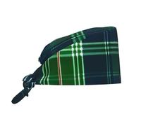 BBEXJIGY Blue Scottish Tartan Print Unisex Lightweight Breathable Work Hat for Chef, Barista, Roaster, Worker, Black, One size