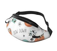 BBEXJIGY Brown Sloth Print Multifunctional Waist Pack -Your Good Companion for Hiking, Traveling Running, Black, One Size