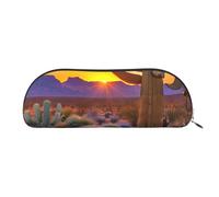 BBEXJIGY Cactus Desert Sunsets Print Stylish Mini Storage Bag for Eyebrow Pencils and Tiny Essentials, Gold, One Size