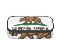 BBEXJIGY California State Flag Print Large - Capacity Cosmetic Makeup Organizer Bag: Designed for Eyebrow Pencils, Black, One Size