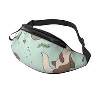 BBEXJIGY Cartoon Cute Otter Print Multifunctional Waist Pack -Your Good Companion for Hiking, Traveling Running, Black, One Size