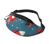 BBEXJIGY Cartoon Rockets Print Multifunctional Waist Pack -Your Good Companion for Hiking, Traveling Running, Black, One Size