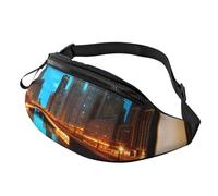 BBEXJIGY Chicago Reflected Print Multifunctional Waist Pack -Your Good Companion for Hiking, Traveling Running, Black, One Size