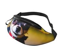BBEXJIGY Chihuahua Dog Print Multifunctional Waist Pack -Your Good Companion for Hiking, Traveling Running, Black, One Size