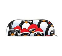 BBEXJIGY Christmas Penguins Print Stylish Mini Storage Bag for Eyebrow Pencils and Tiny Essentials, Gold, One Size