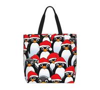BBEXJIGY Christmas Penguins Print Women's Portable Tote Bag - Large Shopper for Beach,Travel,Gym | Summer Handbag