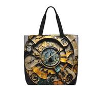 BBEXJIGY Clock Art Print Women's Portable Tote Bag - Large Shopper for Beach,Travel,Gym | Summer Handbag