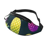 BBEXJIGY Colorful Fruit Pineapple Print Multifunctional Waist Pack -Your Good Companion for Hiking, Traveling Running, Black, One Size