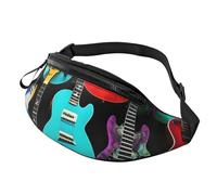 BBEXJIGY Colorful Guitars Print Multifunctional Waist Pack -Your Good Companion for Hiking, Traveling Running, Black, One Size