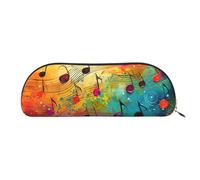 BBEXJIGY Colorful Music Notes Print Stylish Mini Storage Bag for Eyebrow Pencils and Tiny Essentials, Gold, One Size