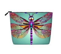 BBEXJIGY Cute Dragonfly Graphics Print Single Layer Fake Linen Like Makeup Bag Stylish Practical Organizer for Cosmetics, Black, One Size