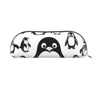 BBEXJIGY Cute Penguin Print Stylish Mini Storage Bag for Eyebrow Pencils and Tiny Essentials, Silver, One Size