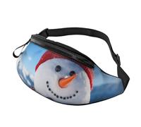 BBEXJIGY Cute Snowboard Snowman Print Multifunctional Waist Pack -Your Good Companion for Hiking, Traveling Running, Black, One Size