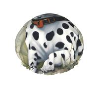 BBEXJIGY Dalmatian Print Double Layer Shower Cap Reusable Shower Caps for Women Men