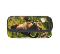 BBEXJIGY Deer Bear Moose Print Large - Capacity Cosmetic Makeup Organizer Bag: Designed for Eyebrow Pencils, Black, One Size