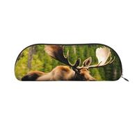BBEXJIGY Deer Bear Moose Print Stylish Mini Storage Bag for Eyebrow Pencils and Tiny Essentials, Gold, One Size