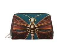 BBEXJIGY Dragonfly and lotus Print Leather Travel Toiletry Bag for Women Toiletries Cosmetic Bag Makeup Bag