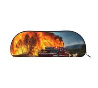 BBEXJIGY Firefighter Fireman Flame Print Stylish Mini Storage Bag for Eyebrow Pencils and Tiny Essentials, Silver, One Size