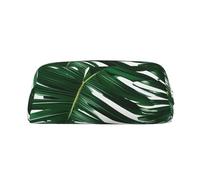 BBEXJIGY Green Palm Leaf Print Travel Bag, Makeup Bag and Small Travel Items, metallic silver, One Size