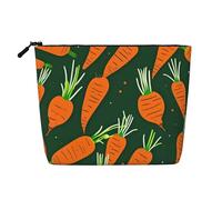 BBEXJIGY Happy carrot Print Single Layer Fake Linen Like Makeup Bag Stylish Practical Organizer for Cosmetics, Black, One Size